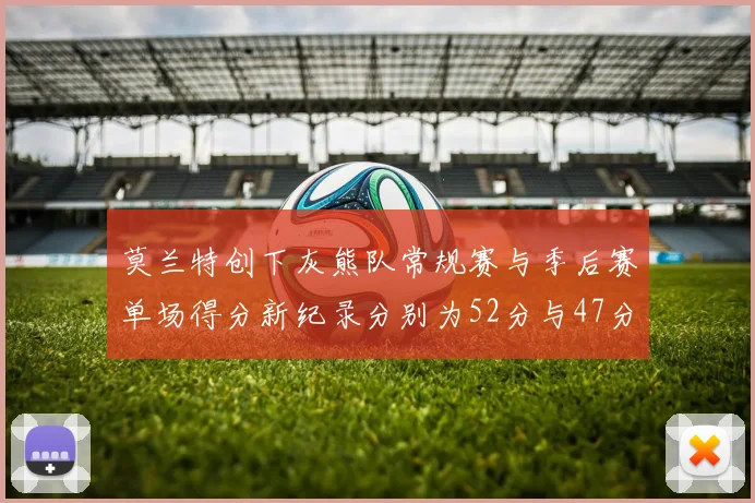 莫兰特创下灰熊队常规赛与季后赛单场得分新纪录分别为52分与47分
